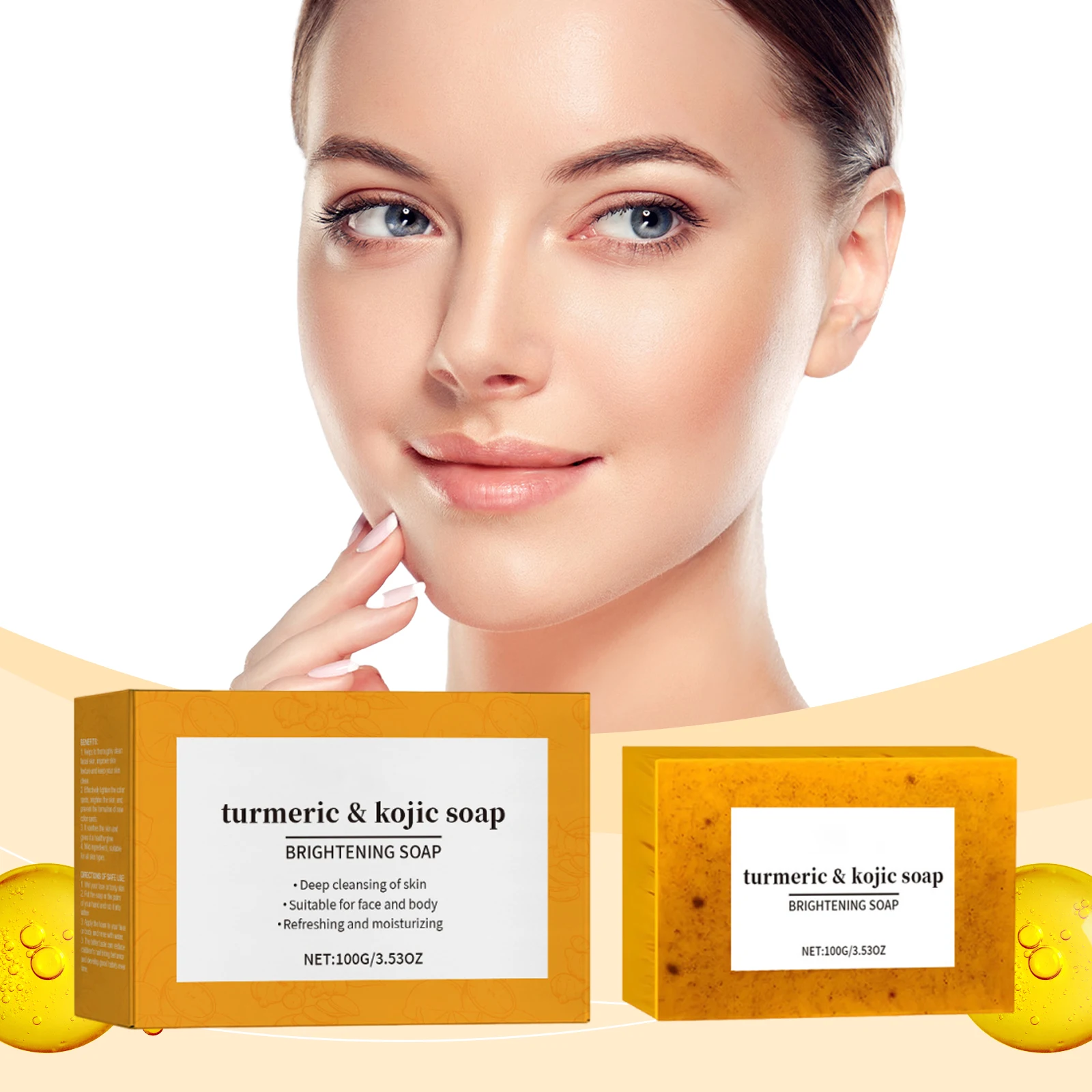 

Lemon Ginger Yellow Brightening Soap Deep Cleaning Soothe Skin Softening Keratin Brighten Dullness Gentle Face Exfoliating Soap
