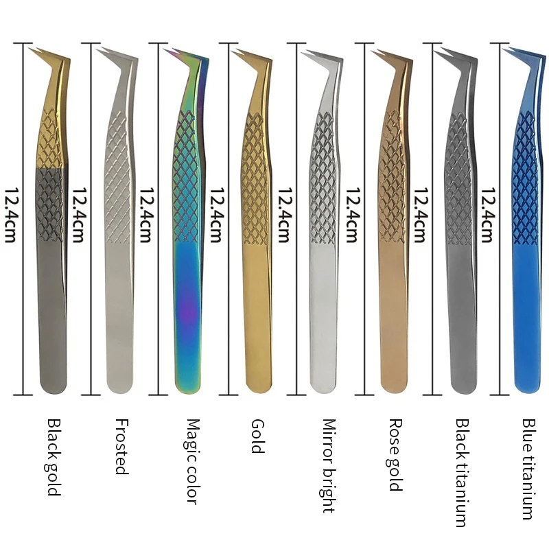 Pincettes à cils super dures en acier inoxydable, pincettes antistatiques de haute précision pour Extensions de cils 1 pièce