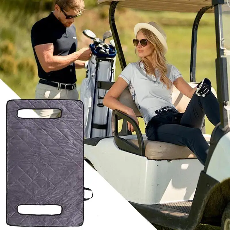 Golf Cart Seat Blanket Anti-Slip Golfcart Seat Cover Dustproof Waterproof Travel Sports Cart Seat Cushion Covers Keeps Seats