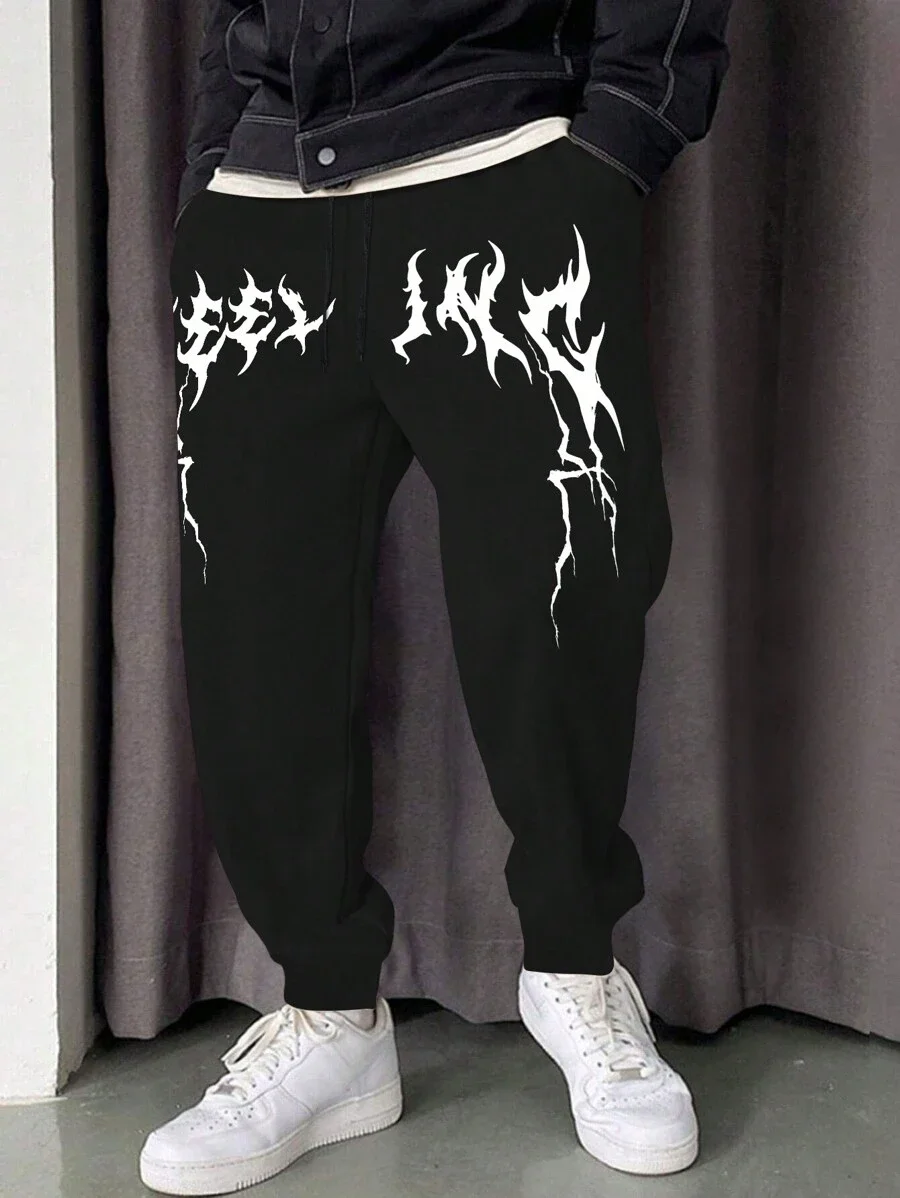ربيع الخريف الرجال Sweatpants ركض الرجال الشارع الشهير رياضة الركض العلامة التجارية السراويل الرياضية التدريب موضة تشغيل سروال التدريب