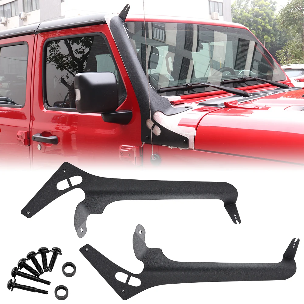 

50 Inch Light Bar Mounting Brackets Upper Windshield Straight Curved Light Mount Bracket for Jeep Wrangler JL JLU 2018-2023