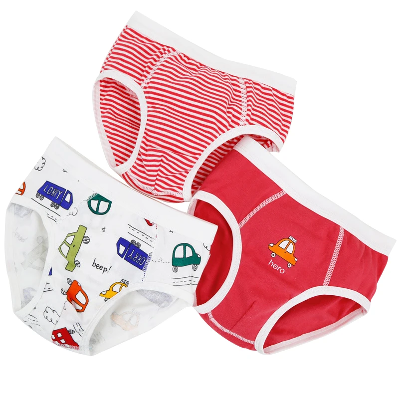 3PCs Baby Boys\' Cotton Underwear Printed Soft Comfortable And Fashionable Underwear Printed Car Star