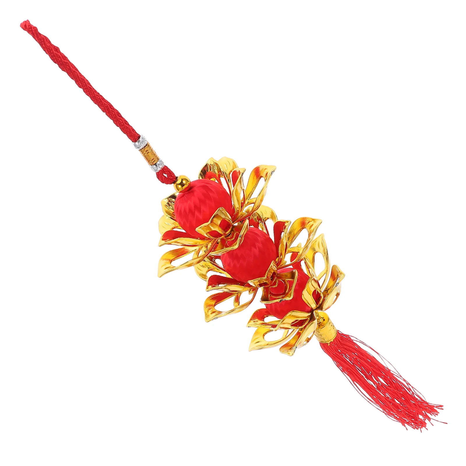 Skein Lotus Lantern Set Chinese New Year Hanging Pendant Korean Decoration for Years Polyester Festival of Spring