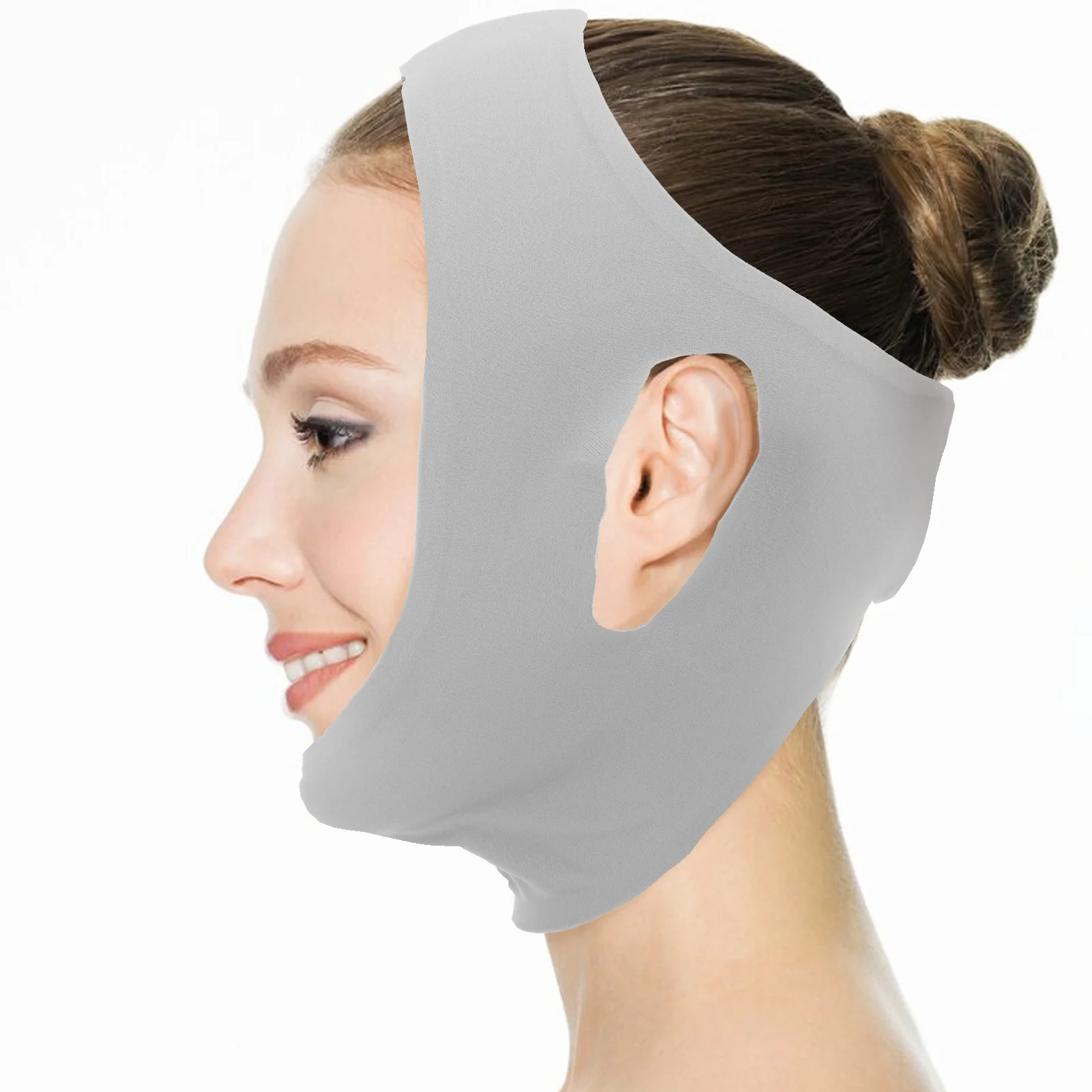 Maschera per il lifting del viso traspirante senza cuciture Riduttore per il doppio mento Cintura modellante per il rafforzamento del mento Shaper per il viso dimagrante