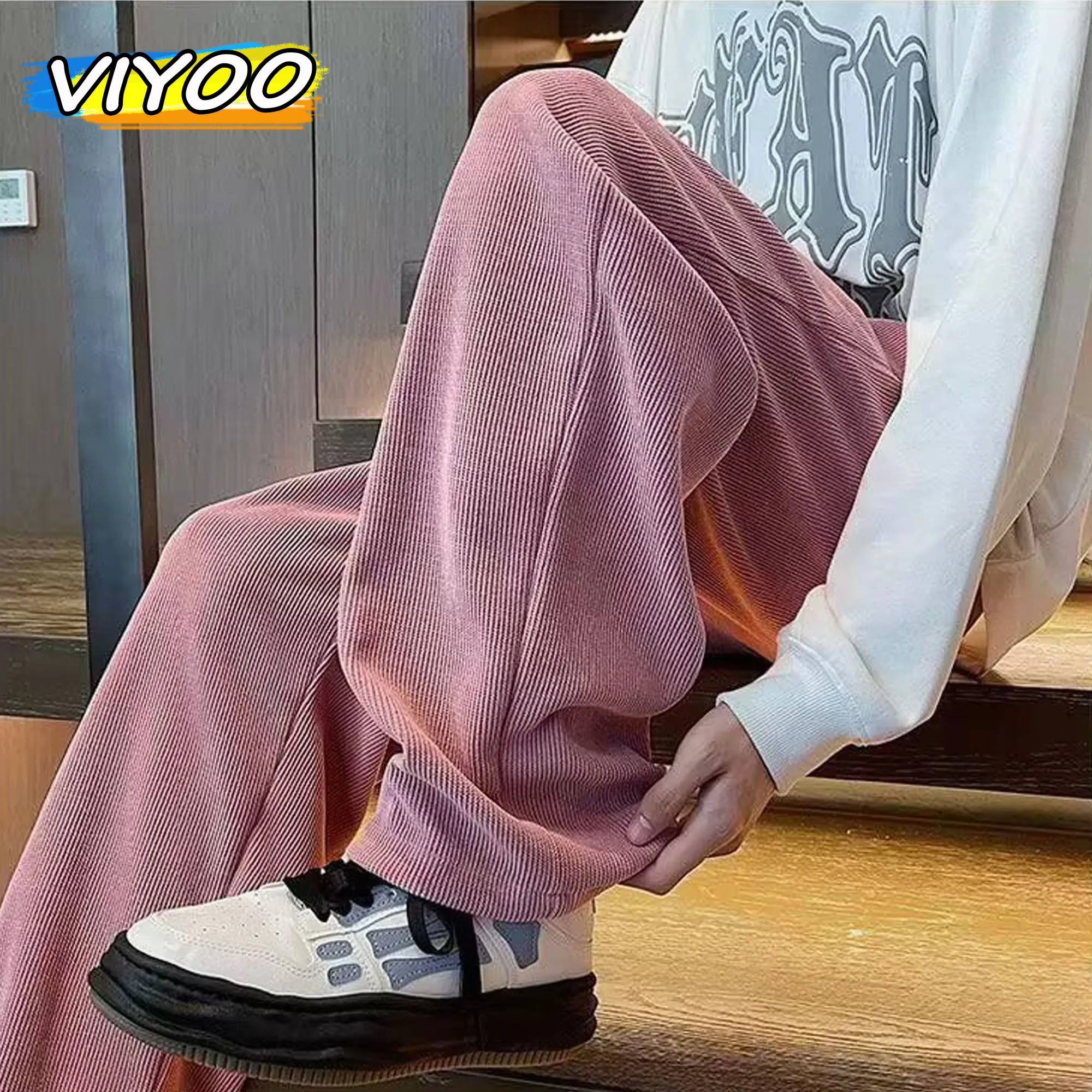 

Men's Y2K Pink Corduroy Pants Streetwear Casual Jogger Pants Trousers Men New in Sweatpants Korean Reviews Many Clothes 2024