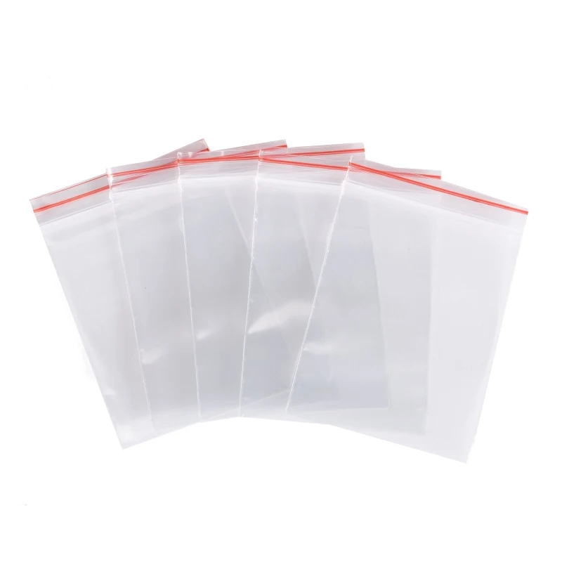 500 pc Plastic Zip Lock Bags Resealable Packaging Bags Top Seal Self Seal Bag Rectangle Clear 7x5cm Unilateral Thickness: 2 Mil