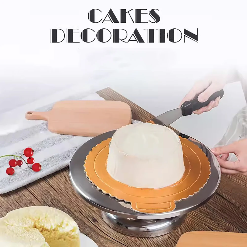 

300MM Cake Turntable for Professional Icing, Stainless Steel Cake Decorating Turntable, Commercial Baking Birthday Cake Spinner