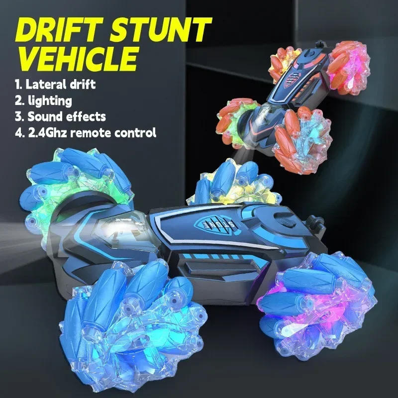 Double Sided Remote Control Vehicle 4WD Off-road Twist Stunt Watch Gesture Induction Drift Spray Remote Control Vehicle