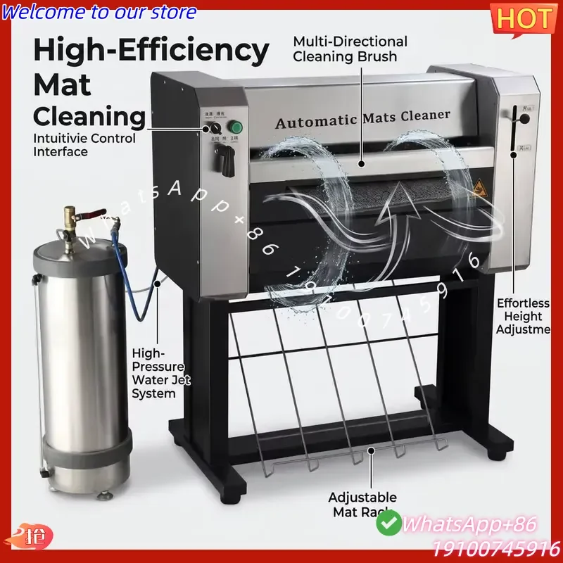 2026Hot Automatic Mats Cleaner Machine Carpet Floor Mat Cleaning Machine with Pressurized Tank Drying Rack for Auto Wash