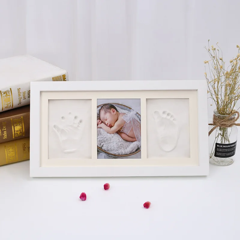 Newborns Photo Frame Baby Molds 3D DIY Soft Clay Inkpad Handprint Footprint Kids Exquisite Souvenirs Casting Home Decoration