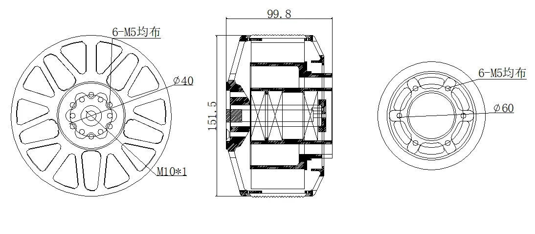 محرك الركاب Dr-one 104 كجم دفع خارجي كبير U-AV محرك بتيار مستمر بدون فرش لـ Dr-one المأهولة