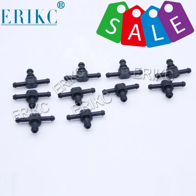 

10PCS New Common Rail Injector Return Oil Backflow Pipe Connector Iron Two Way and Tee Joint Fitting for Bosch Injector