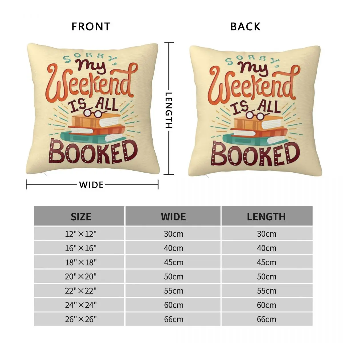 Weekend Is All Booked Square Pillowcase Polyester Linen Velvet Printed Zip Decorative Pillow Case Car Cushion Cover