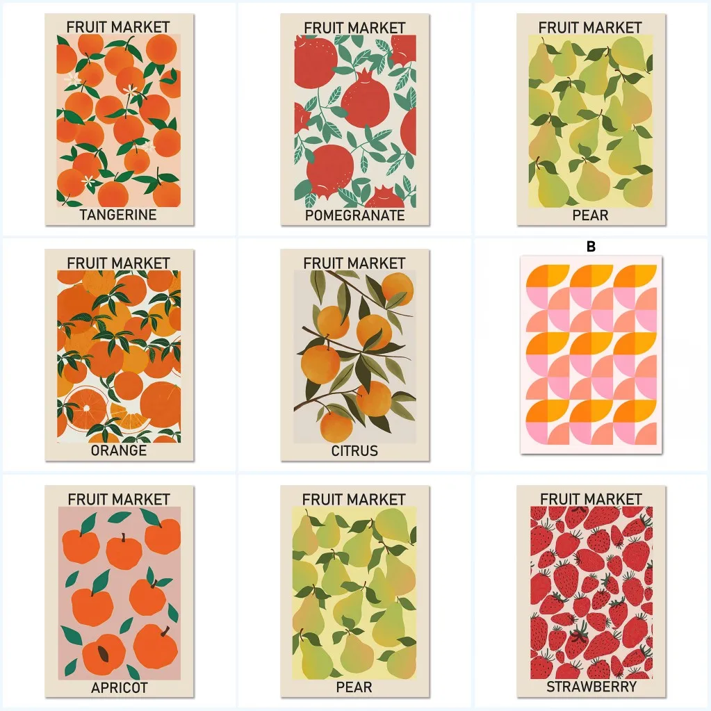 Tarjetas de limón y fresa, pintura en lienzo para bebidas y cócteles, carteles artísticos de pared estéticos e impresiones, decoración para sala de estar, Bar y cocina