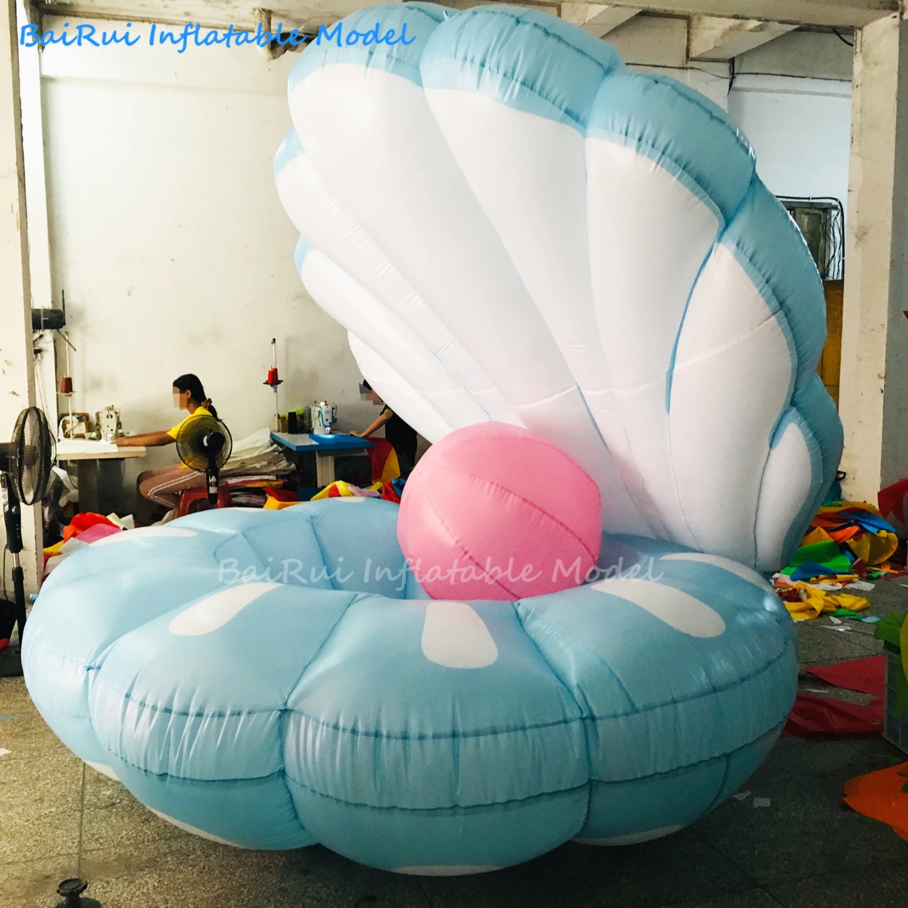 Inflatable Big Sea Shell Pearl LED Lighting Clam Ocean Theme Toys Decoration Blowup Balloon Stage Event Party Nightclub Supplies