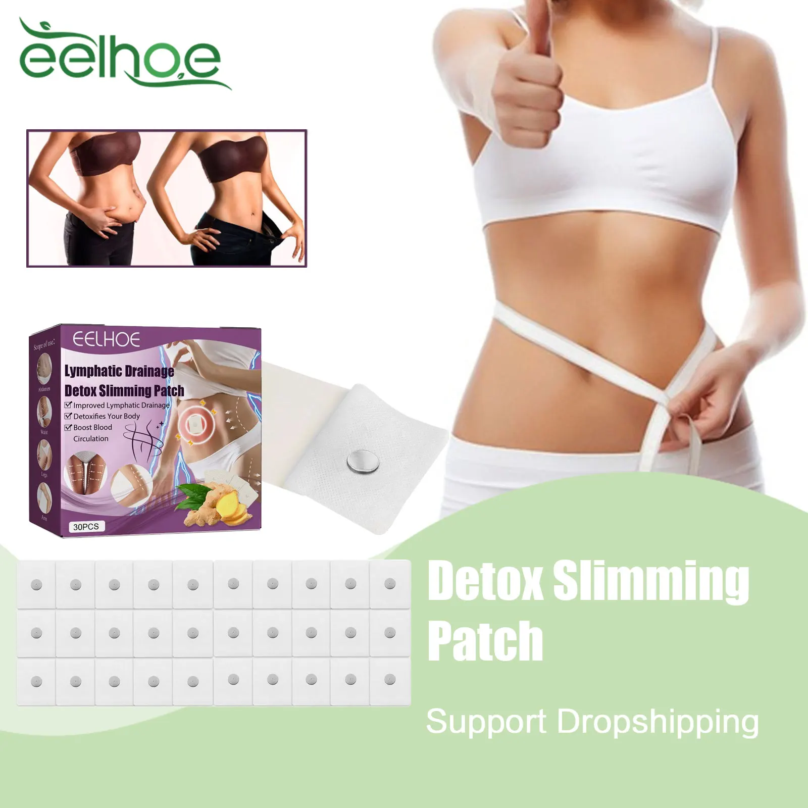 Detox Slimming Patch Increasing Metabolism Reduce Abdominal Fat Thin Waist Burner Promote Bowel Movement Body Shape Navel Patch