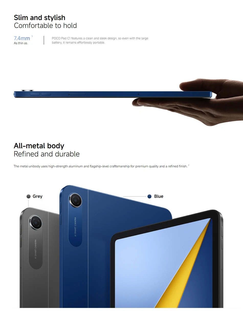 Global Version POCO Pad C1 9.7"2K 120Hz crystal-clear display Wi-Fi 8MP Snapdragon® 6s 4G Gen 2 Mobile Platform 7600mAh