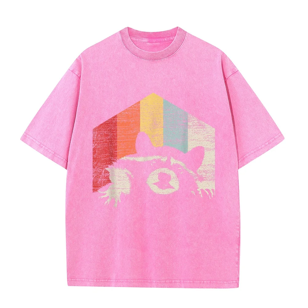 Vintage Racoon T-Shirt Ropa Y2k 2000s Nouveautés T-Shirts Camisas Life Style Short Sleeve Comfy 100 Cotton Tee Summer Top Funny