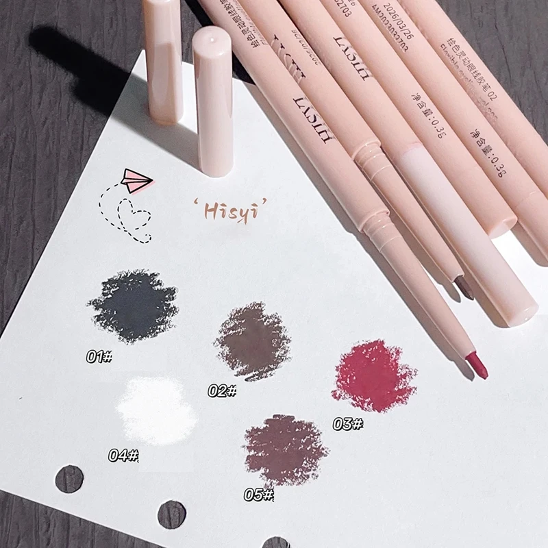 Ultradünner, mattierter, rotbrauner Eyeliner-Gelstift, langlebig, schnell trocknend, glatter Lidschatten, liegender Seidenraupenstift, Make-up-Kosmetik