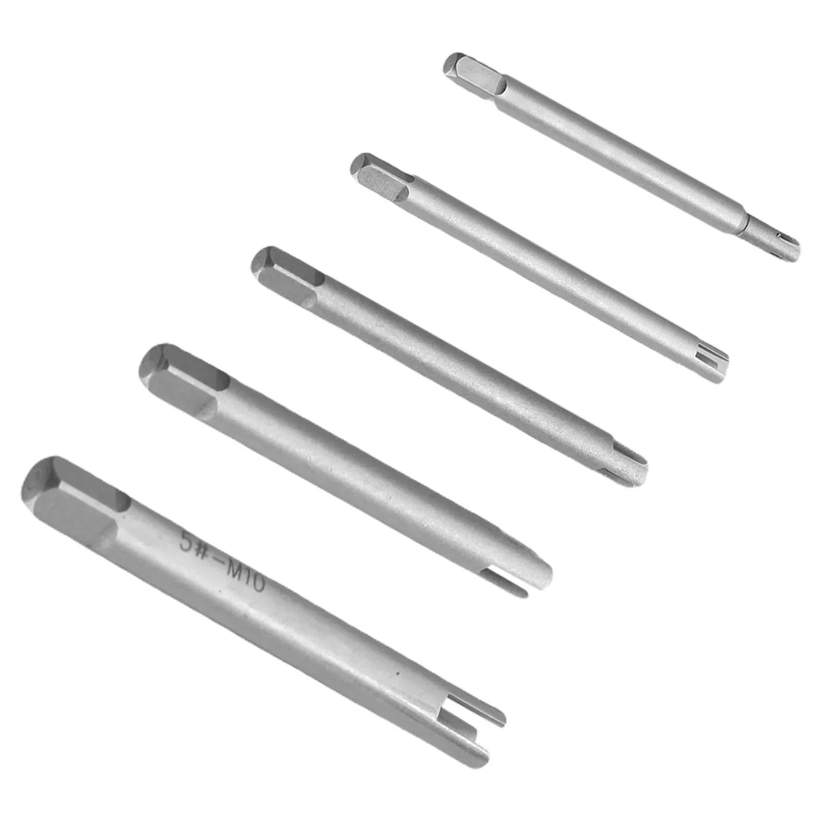 5Pcs-M10 Screw-Tap Extractor Steel Broken Head-Taps Remover Stripped Screw Tap Extractor Screw Remover Tools Drill Bit Set