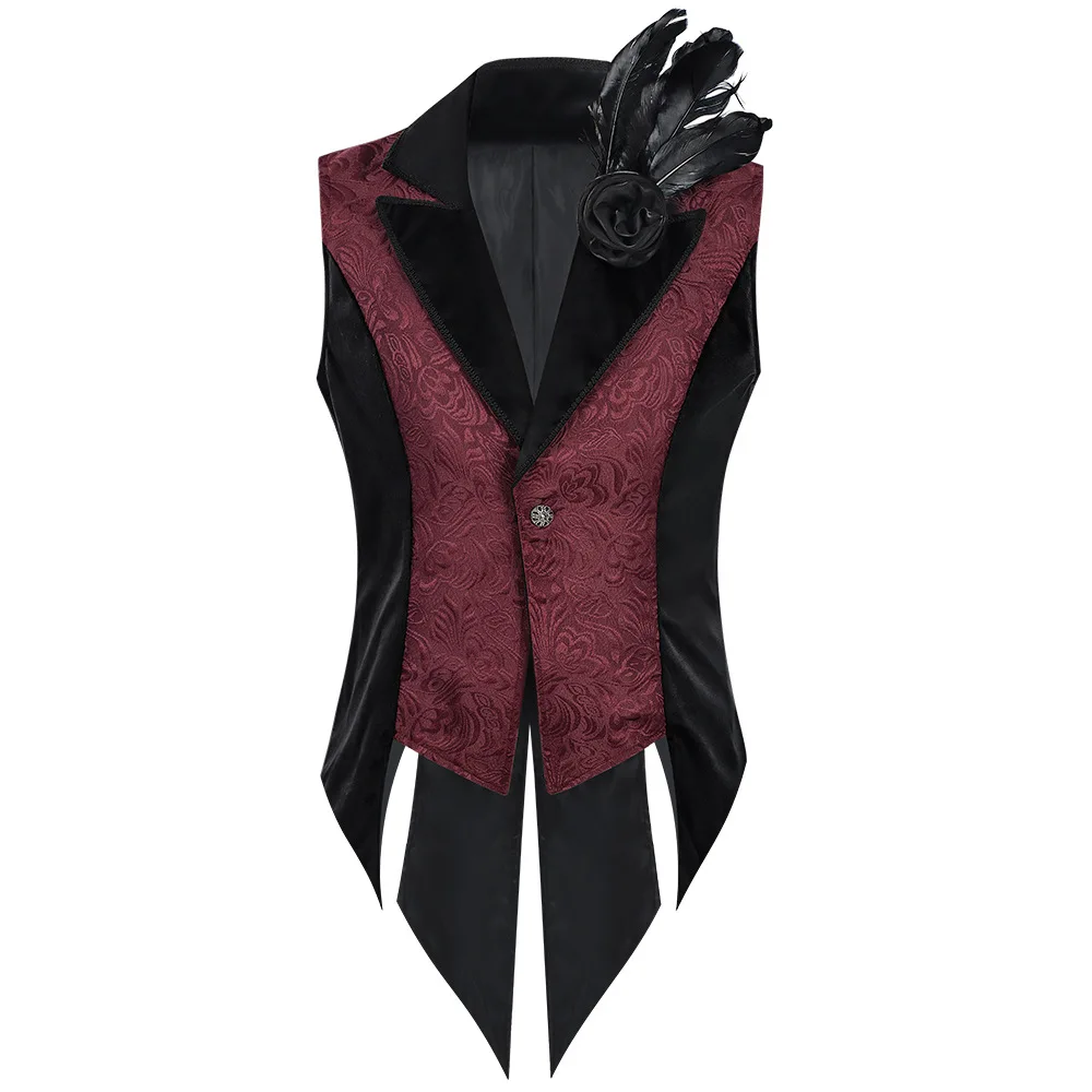 

Medieval Gothic Punk Men's Clothing Sleeveless Waistcoat Tailcoat Retro Men's Cosplay Costume
