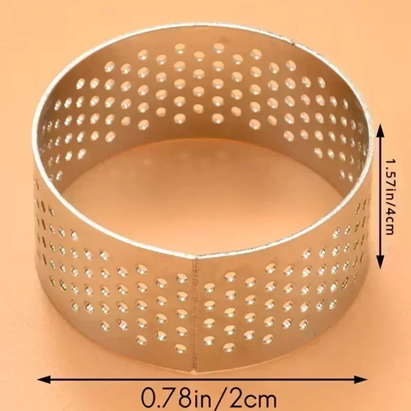 5P 304 Stainless Steel 4cm DIY Tart Ring Mold Cake Tools French Dessert Bakeware Cutter Round Shape Decorating Perforated Mousse