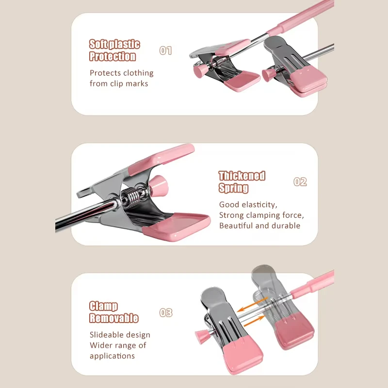 5 قطعة شماعات معدنية مقاومة للرياح للملابس والسراويل شماعات تجفيف غير قابلة للانزلاق مع مشابك قابلة للتعديل لتوفير مساحة تخزين #5