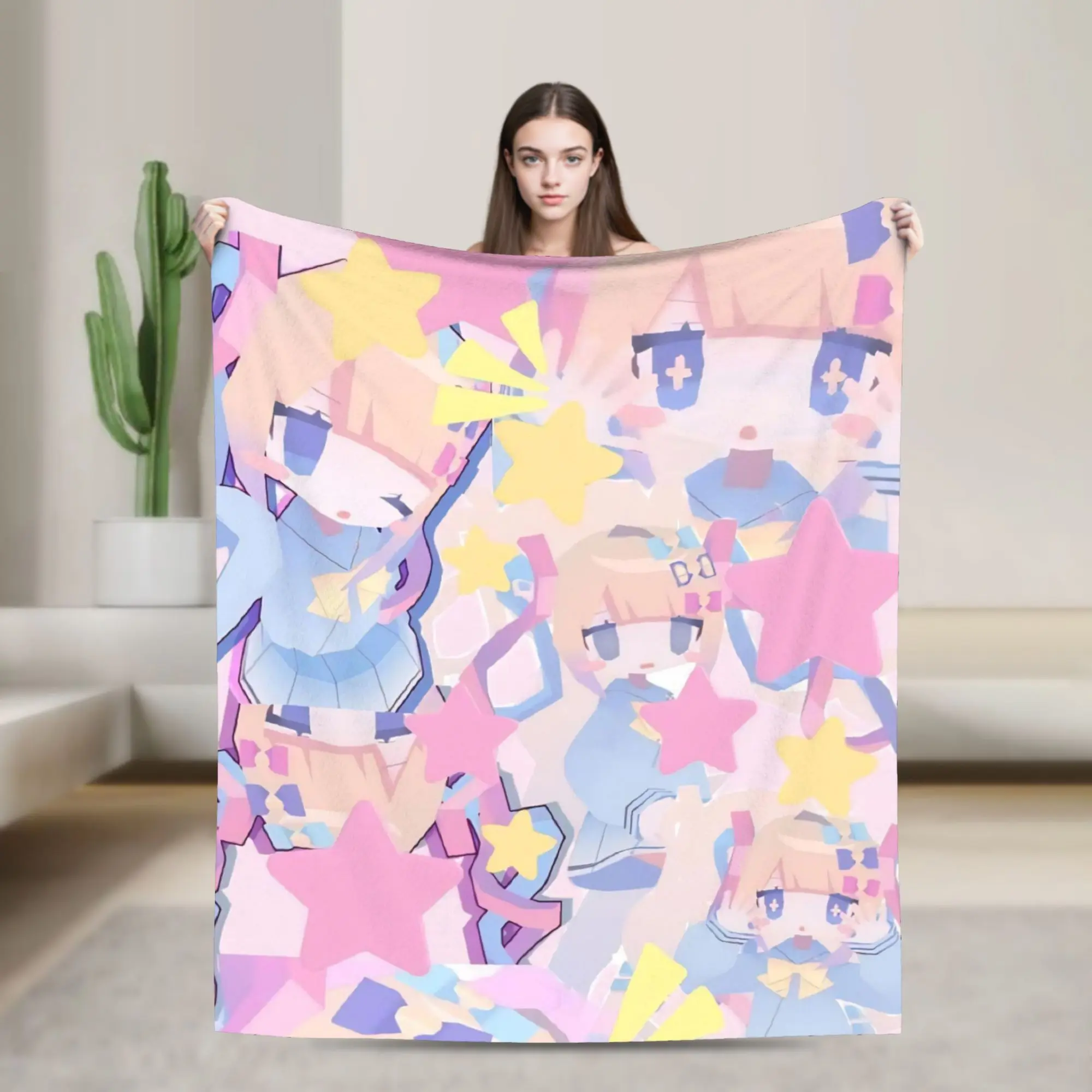 OMG kawaii Angel Blankets Coral Fleece Plush Anime Game Multi-function Lightweight Thin Throw Blanket for Home Couch Quilt