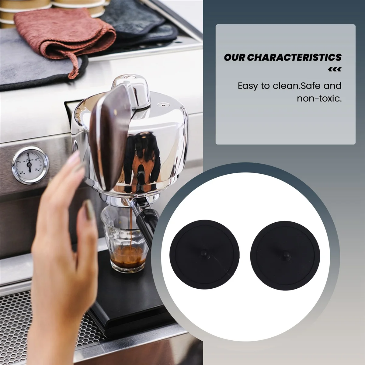 M17K 2Pcs Blind Filter Backflush Disk Rubber for Espresso Machines Brewing Head Backwashing Gasket