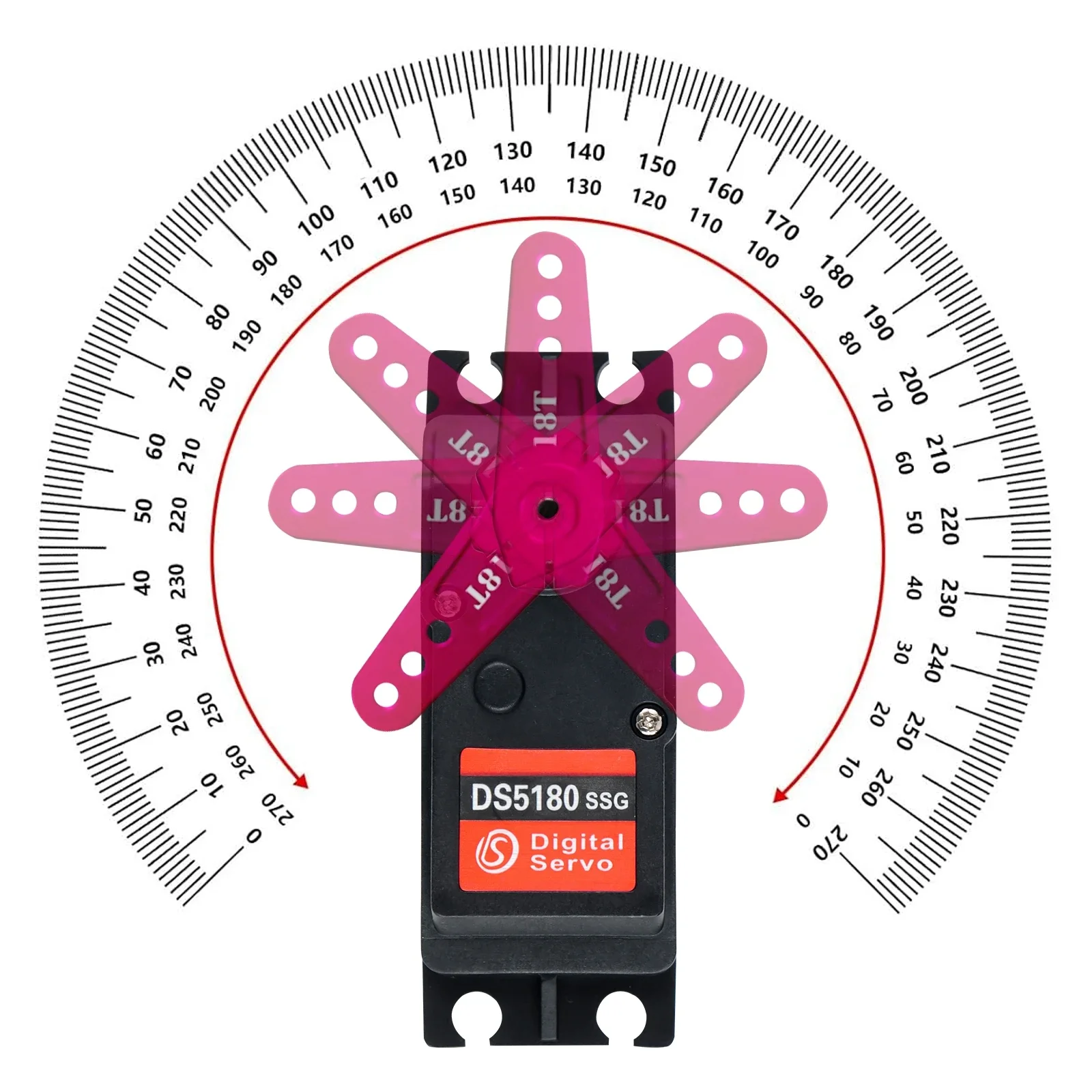 Servomoteur Numérique en Métal Robotique DS5180, 80kg, 7.4V, Résistant à 180/270, Étanche IP66, Couple ÉWeravec Bras pour user ins I Baja 5B SS, Voiture RC