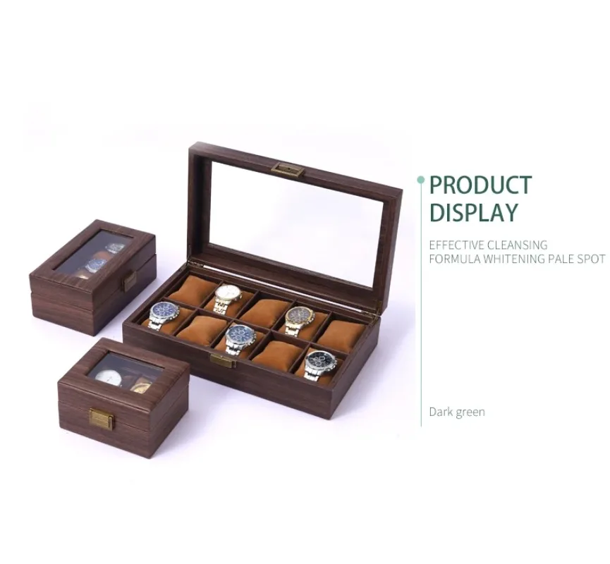 وسادة تخزين ناعمة من الجلد بنمط خشبي، وضع الساعات المنزلية × عرض مجموعة الساعات #2