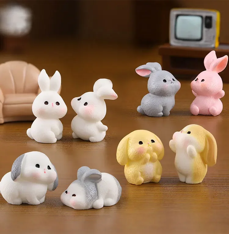 Mini cute little white rabbit ornaments home accessories exquisite toys desktop dolls small objects small gifts