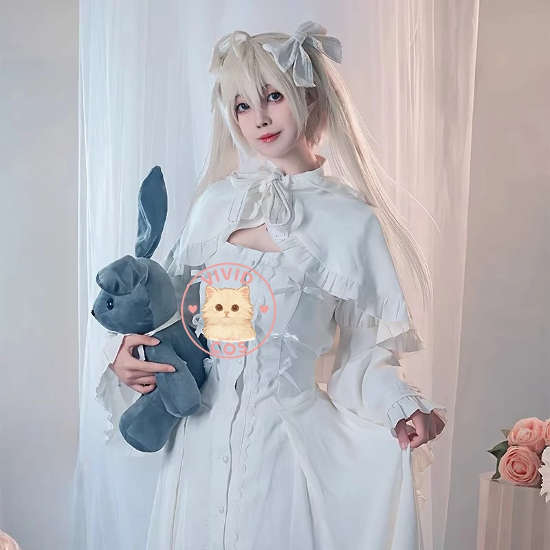 

Game Yosuga No Sora Cosplay Costume Anime Kasugano Sora Role Playing Cute White Outfit Dress for Women Adult Comic Con Party Set