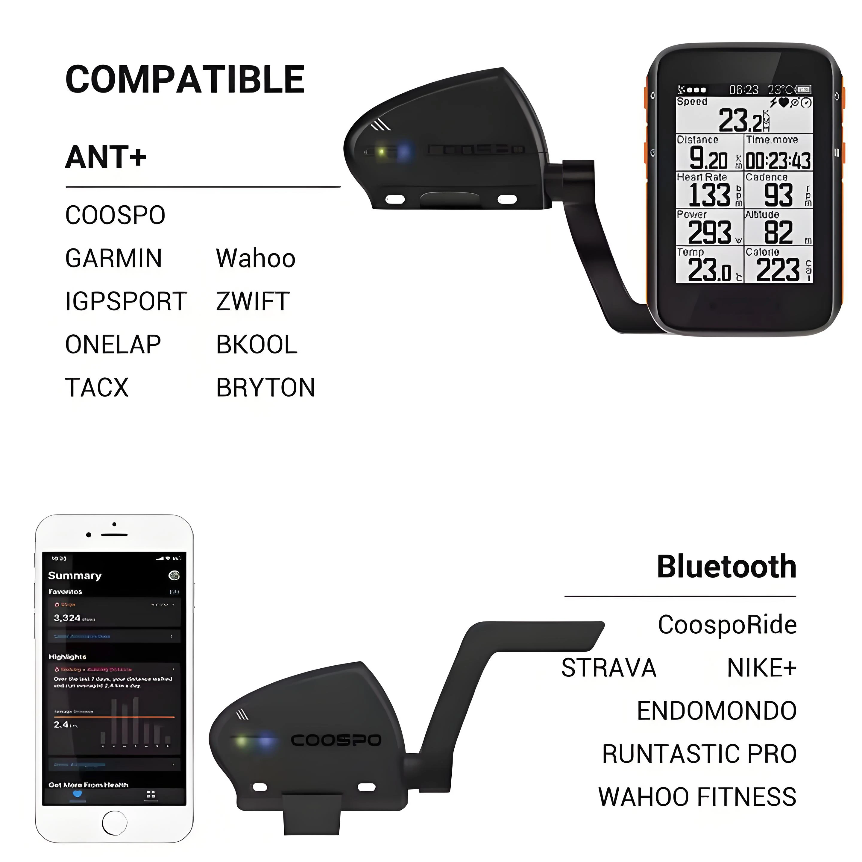 BLE and ANT+ Smart Wireless Sensor  Cycling Speed & Cadence Sensor