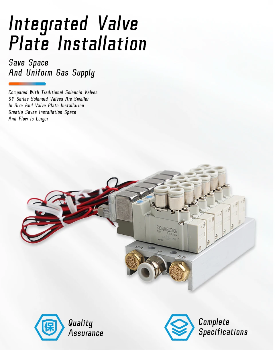 Magnetventil SY5120 Multi-way Combination Manifold Pneumatic Solenoid Valve Control SY5120-4LZD-01 SY5120-5LZD-01 SY5120-6LZD-01 Pneumatik — Detail 2