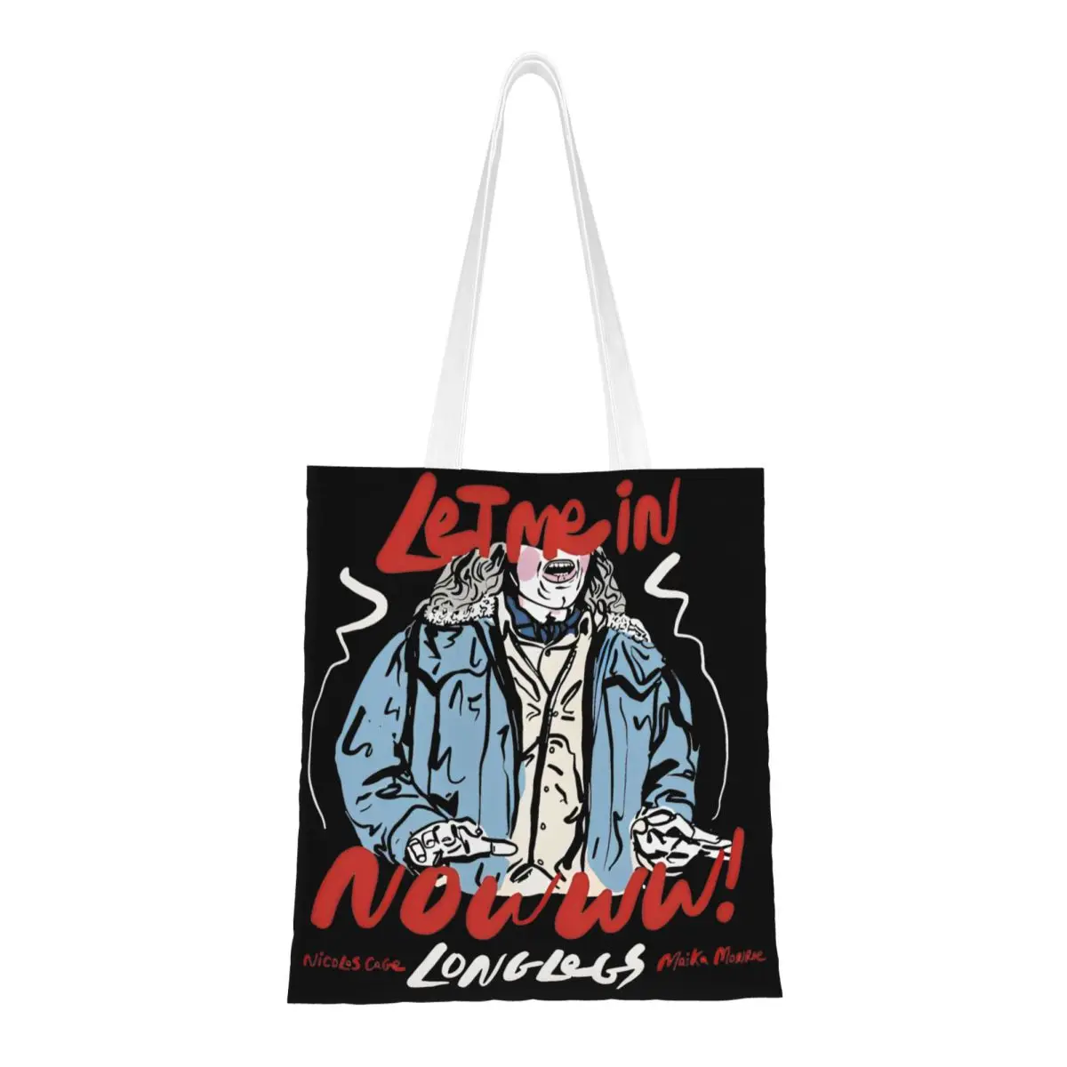 

Let Me In Longlegs Horror Movie Canvas Tote Handbag Shoulder Bags Large Capacity Shopping Bags for Unisex
