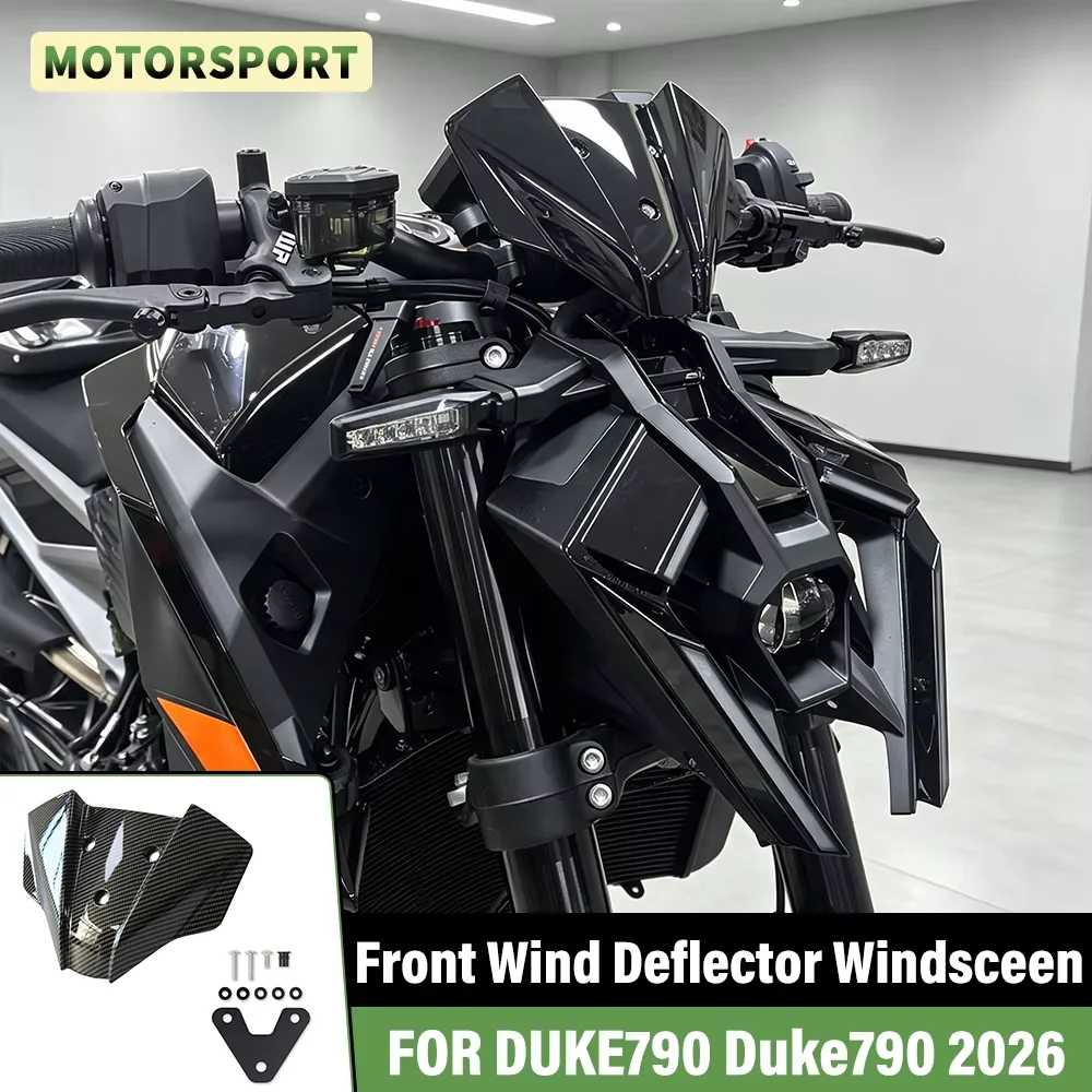 Motorcycle Windshield Windscreen For DUKE790 790Duke 790 Duke 2026 Flyscreen Wind Deflector Fairing Airflow Guard Accessories