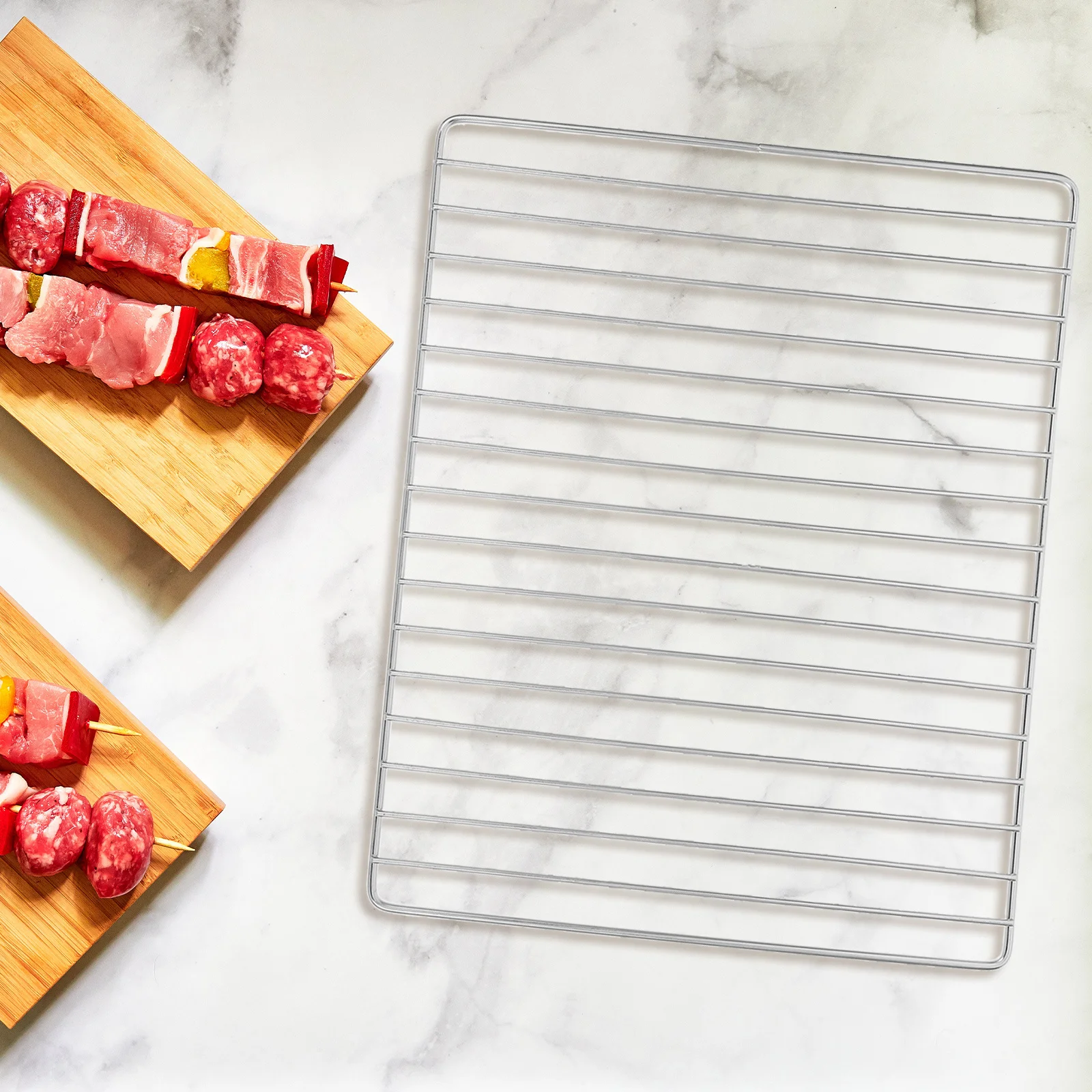 

Barbecue Wire Mesh Stainless Steel Grill Grid Grate 30x25cm Outdoor Picnic Campfire Bbq Baking Net Cooking Rack Roasting Grids