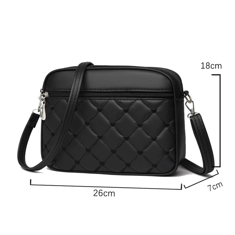 Women's Sling Shoulder Small Square Handbag Quilted Design PU Leather Crossbody Bag Versatile Messenger Bag