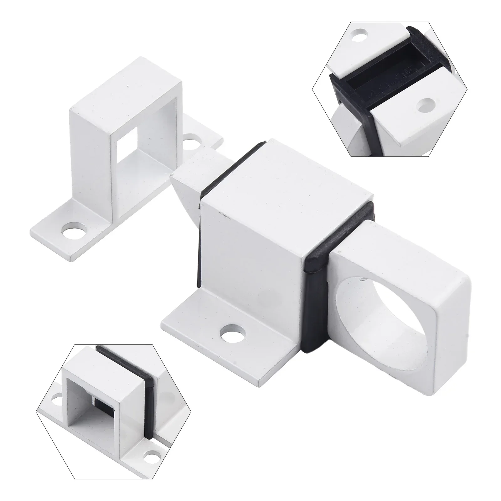 Door Latch Aluminum Alloy Security Automatic SASH Door Spring Bounce Lock Square Self-closing Bolt Spring Thumb Lock