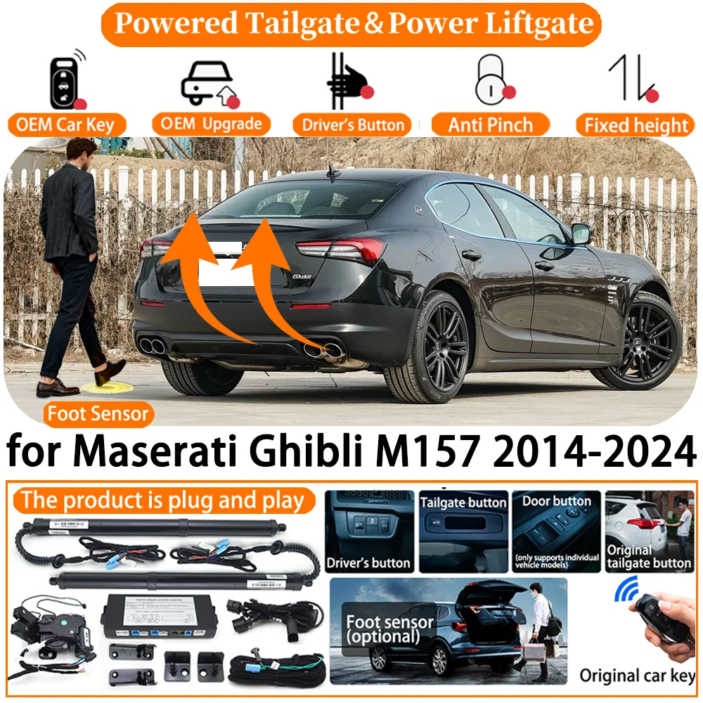 

Car OEM Smart Powered Tailgate system for Maserati Ghibli M157 2014-2024 Automatic Electric Power Tailgate Tail Gate Lift kit