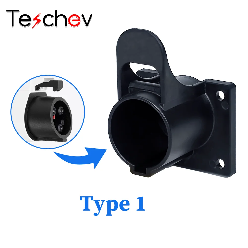 Techev EV Charger Holder for Electric Car Charging Cable Type 1 J1772 Connector Socket Plug Wallbox Mount EV Charger Stand