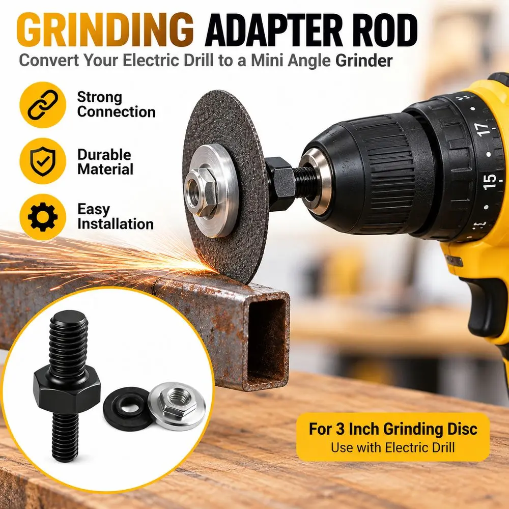 Alloy Angle Grinder Adapter Threaded Connector Conversion Shaft Angle Grinder Conversion Shaft Hexagonal Structure