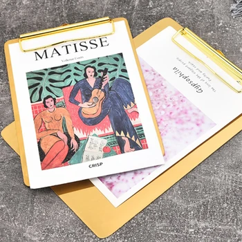 スカンジナビアのライティングボードクリップ、a4メタルファイルメモ帳クリップ、金色の注文クリップ、レストラン、1個