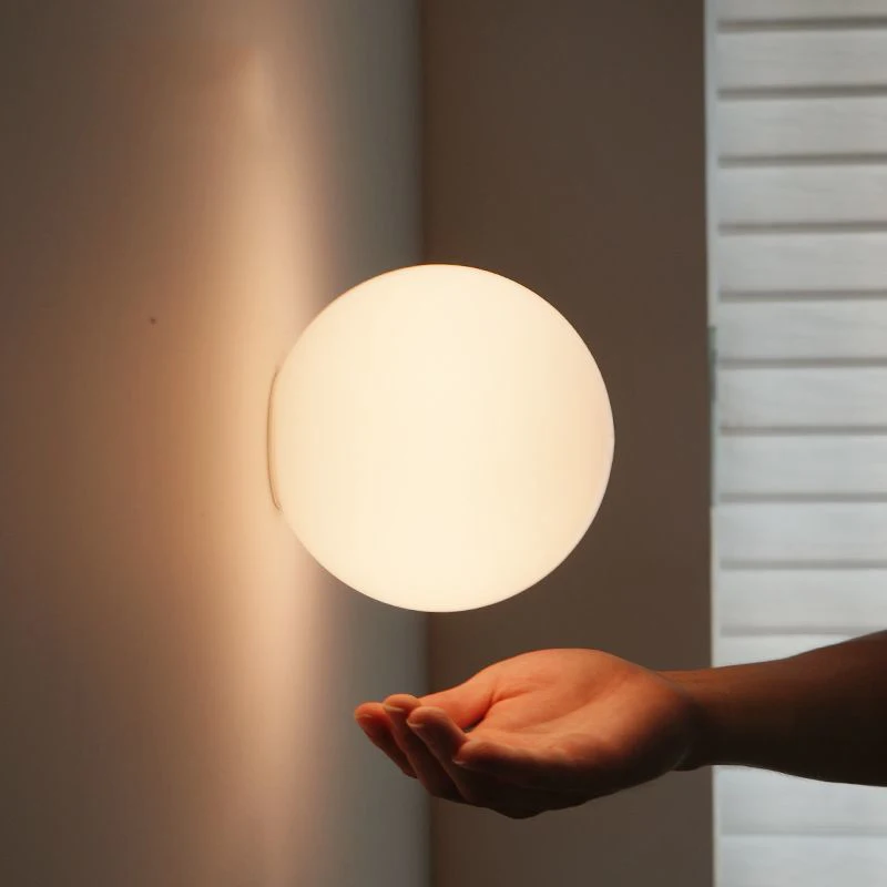 12cm 15cm 18cm Nordic Conceal Small Base Round Glass Wall Light for Bedroom Bedside Living Room Hallway Entrance Stair Wall Lamp