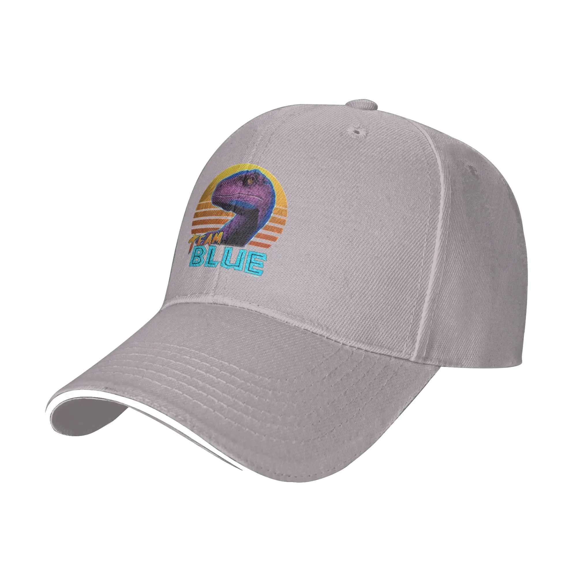 Fashion Team Blue - Gorra de béisbol con visera curva con diseño de Jurassic World Fan Art, gorra de lujo para acampar
