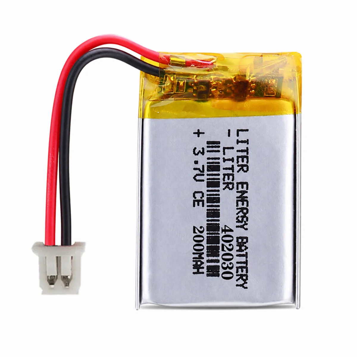 Batterie au lithium polymère rechargeable 3,7 V 200 mAh 402030 JST 1,25 mm Personnalisée Certifiée CE FCC ROHS MSDS