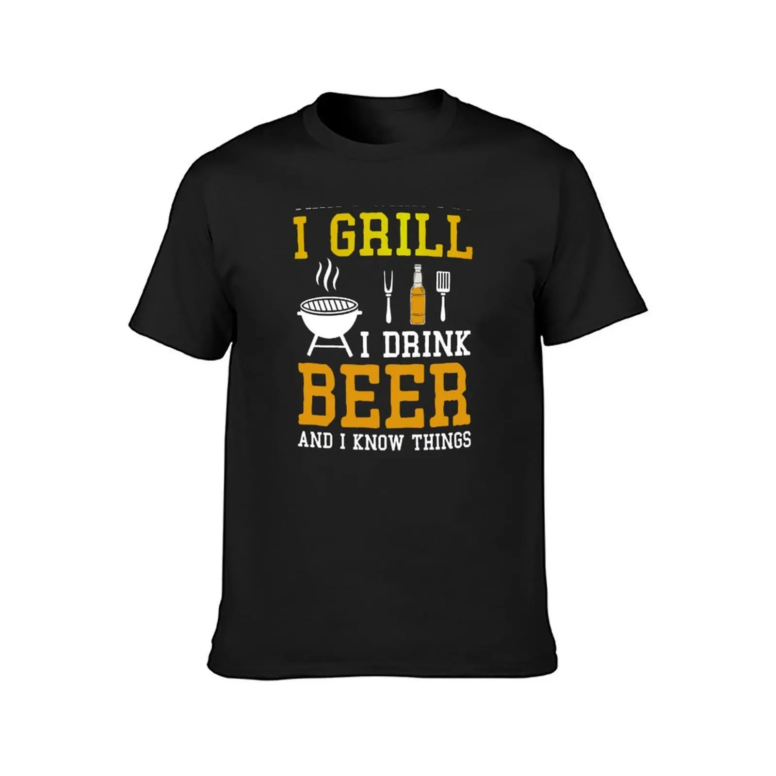 That's What I Do I Grill I Drink Beer And Know Things T-Shirt blacks anime clothes vintage mens cotton t shirts