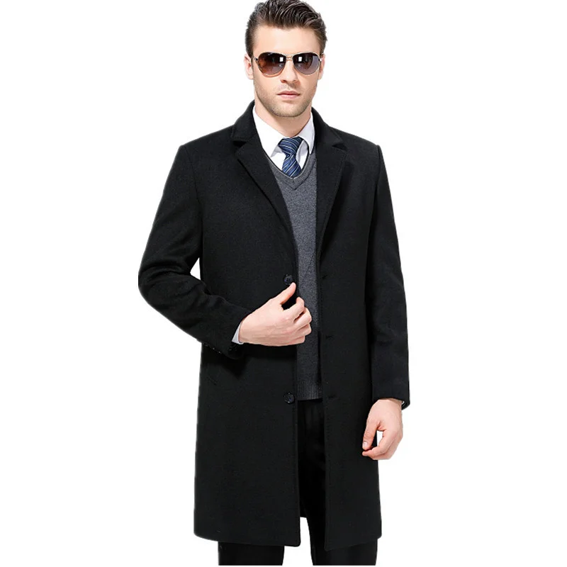 

QYLVAWOY 2024 Winter Wool Coat men Outwear Jacket Thickening Mens Parkas Man Cashmere coat Blend Big size 4XL