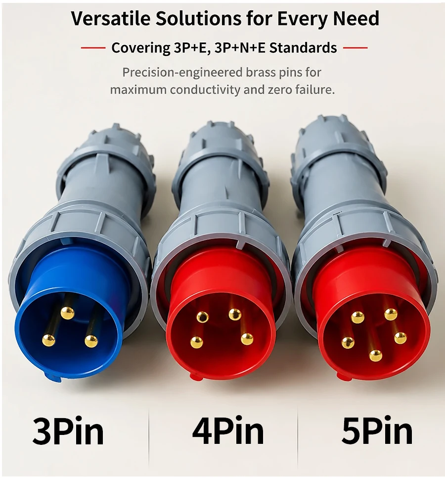 125A IP67 Waterproof Plug Socket – 3P/4P/5P 220V/380V/415V CEE Industrial Connector, Heavy Duty Shell, for Workshop Mining Plant T&I Online Store